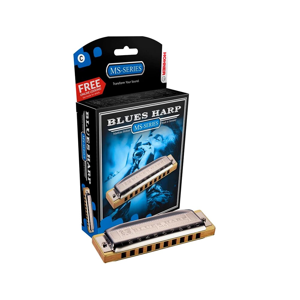 HOHNER BLUES HARP ARMONICA IN G SOL MS SERIES 532/20 Box con LEZIONI ONLINE FREE
