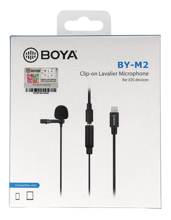 Micrófono lavalier para Win, Mac y Iphone (conector Lightning) Boya BY-DM10  - Pro Audio Sistemas
